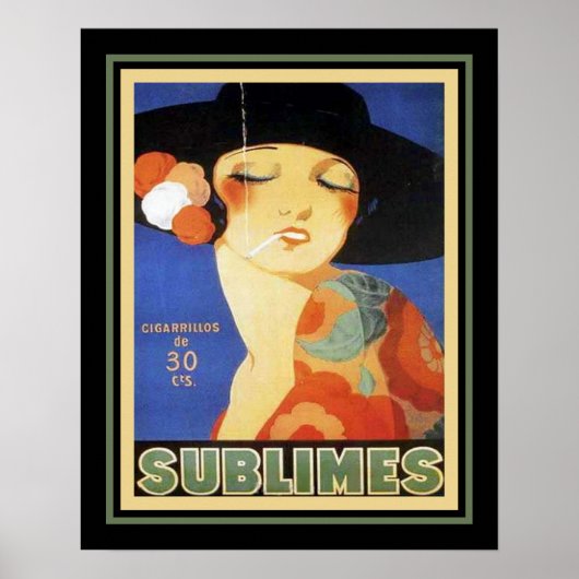 1920's Art Deco "Sublimes" Cigarette ポスター (正面)