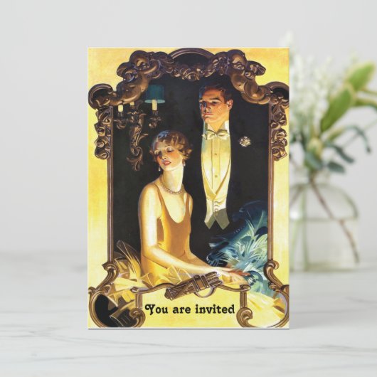 1920s Art Nouveau Custom Formal 招待状 (スタンド正面)