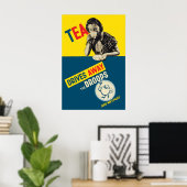 1920s British Tea Poster Tea drives away the ポスター (ホームオフィス)