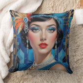 1920s Cocktail Elegance Flapper Girl クッション (ブランケット)