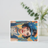 1920s Cocktail Elegance Flapper Girl  ポストカード (スタンド正面)