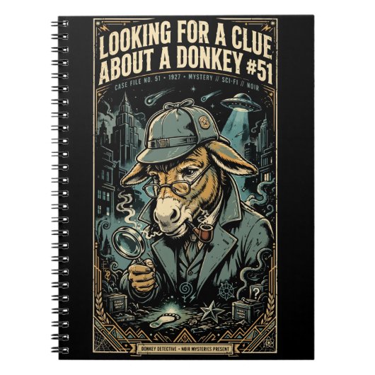 1920s Detective Donkey Noir Comic ノートブック (正面)