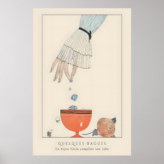 1920s Fashion Illustration Art Deco Style ポスター (正面)