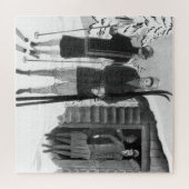 1920s Fashionable Women on Ski Trip BW Jigsaw Puzz ジグソーパズル (横)