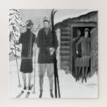 1920s Fashionable Women on Ski Trip BW Jigsaw Puzz ジグソーパズル<br><div class="desc">Vintage 1920s Fashionable Women on Ski Trip Black and White Drawing

2021 ©ItsMyPartyDesigns All rights reserved</div>