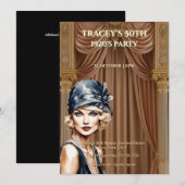 1920s Gatsby 50th Birthday Invitation 招待状 (正面/裏面)