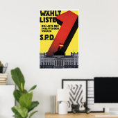 1920s German Election Poster SPD Labour Party ポスター (ホームオフィス)