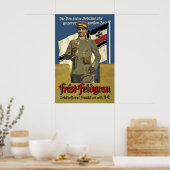 1920s German Sparkling Wine Poster Feist-Feldgrau ポスター (キッチン)
