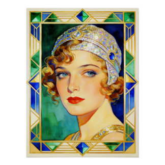 1920's Glamorous Flapper Poster ポスター