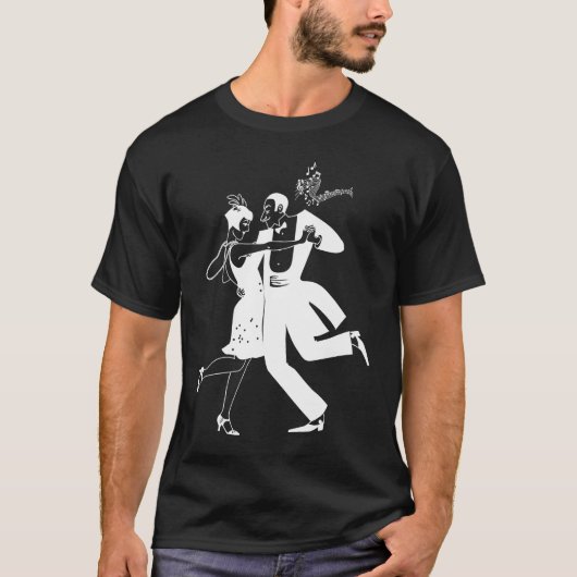 1920's Great Gatsby Glamorous Couple Dancing Class Tシャツ (正面)