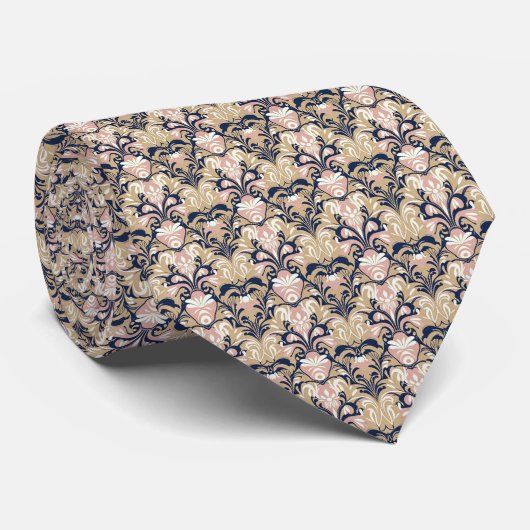 1920s Jazz-Age Floral Pattern ネクタイ (ロール)