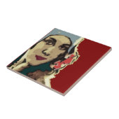 1920s Lady in a Blue Hat Burgundy タイル (側面)