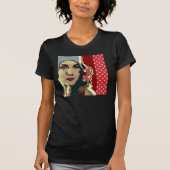 1920s Lady in a Blue Hat Pop Art Tシャツ (正面)