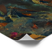 1920s Paris Heavy Rain Café Street Painting ポスター (角)