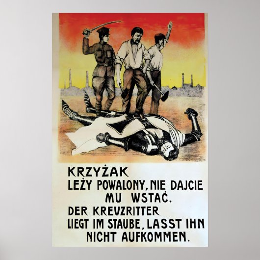 1920s Polish Anti-German Poster The crusader is ポスター (正面)