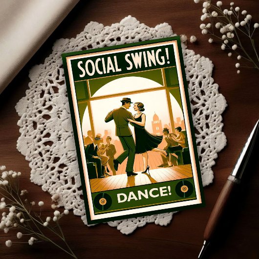 1920's Social Swing Dance Vintage ポストカード