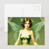 1920s Style Green Fairy ポストカード (正面/裏面)