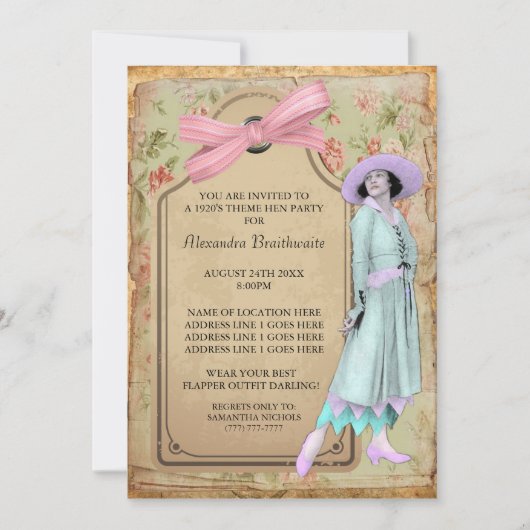 1920's Theme Hen Party Invitation 招待状 (正面)