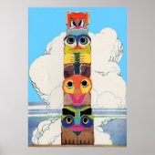 1920s totem pole print ポスター (正面)