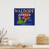 1920s Waldorf Apple crateラベルプリント ポスター (キッチン)