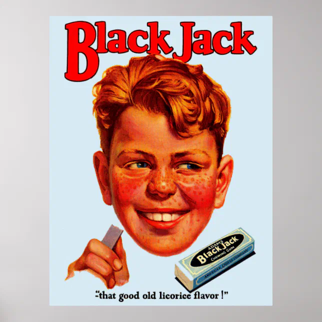 ブラックジャック ポスター 当時物 1920年代ブラックジャックガムと ポスター | Zazzle.co.jp