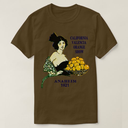 1921カリフォルニアバレンシアオレンジショー Tシャツ (デザイン正面)