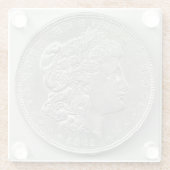 1921年モルガン・シルバー・ドル ガラスコースター (裏面)