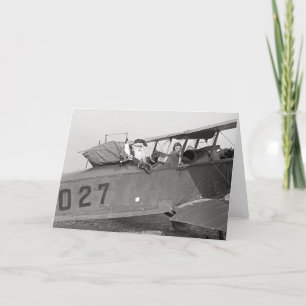 1921年、飛行機に乗ったサンタクロース シーズンカード