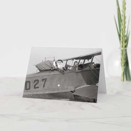 1921年、飛行機に乗ったサンタクロース シーズンカード (正面)