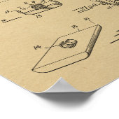 1921自転車ペダルデザイン特許プリント ポスター (角)