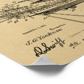 1921飛行船飛行機特許スケッチプリント ポスター (角)