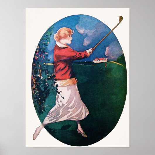 1921 ゴルフ 水彩画 プリント (正面)