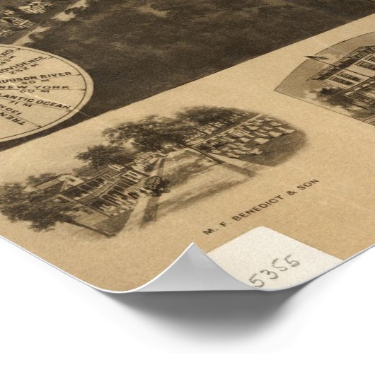 1921 Middletown, NY Birds Eye View Panoramic Map ポスター (角)