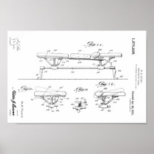 1921 Vintage Chiropractic Table Patent Art Print ポスター