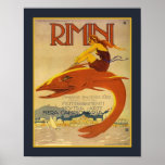 1922アールデコリミニアート展Ad ポスター<br><div class="desc">1922ユニーク年のRimini，イタリア，アート展のためのMarcello Dudovichによるアールデコ。11x14を示す。16x20の利用可能な他に、サイカスタムズ、キャンバス、その他のZazzle製品。</div>