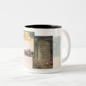 1922スポケーン洗浄。ポストカードツートーンコーヒーマグ ツートーンマグカップ (正面右)