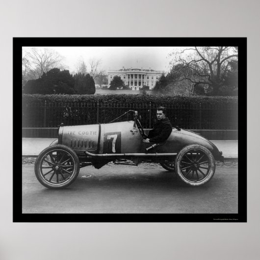1922ホワイトハウスでレースの車、クティ ポスター (正面)