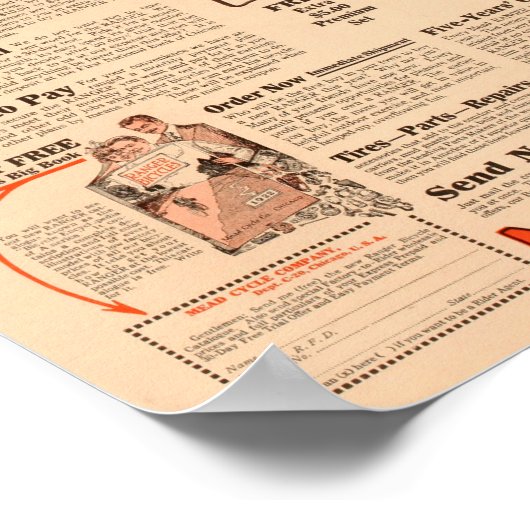 1922ヴィンテージボーイズレンジャー自転車広告アートポスター ポスター (角)