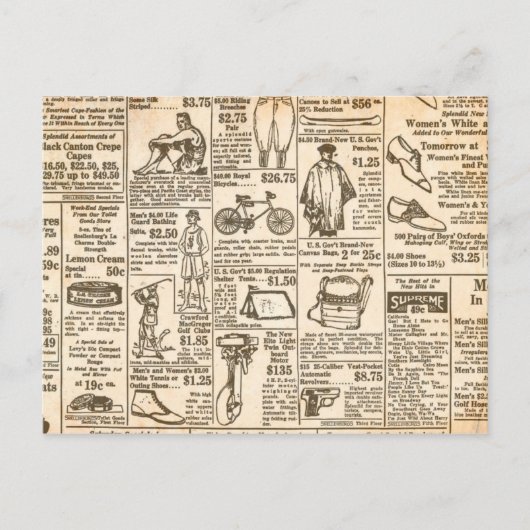 1922ヴィンテージ新聞広告 ポストカード (正面)