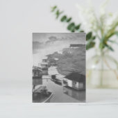 1922ヴィンテージ白黒ハウスボート ポストカード (スタンド正面)