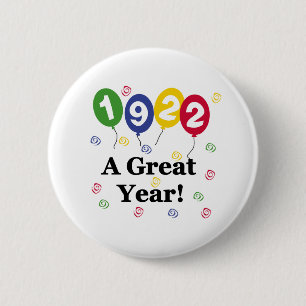 1922年すばらしい年の誕生日 缶バッジ