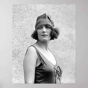 1922年のビューティコンテストのポートレート ヴィンテージ写真 ポスター