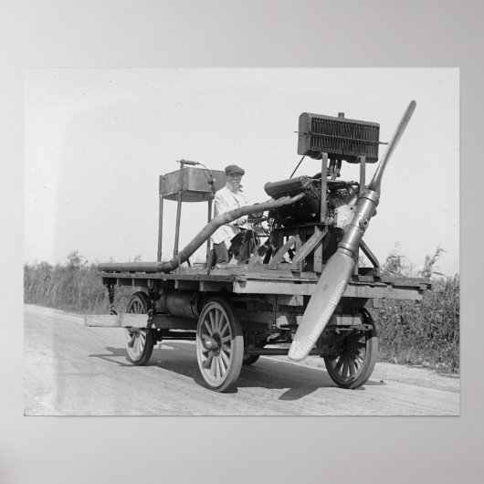 1922年の奇妙なプロペラ車。ヴィンテージ写真 ポスター (正面)