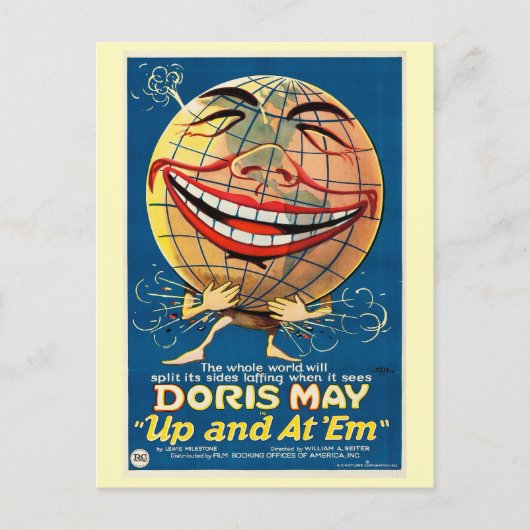 1922年の映画『Up and at 'Em』 ポストカード (正面)