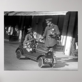1922年の足踏ストップみ車の交通。ヴィンテージ写真 ポスター