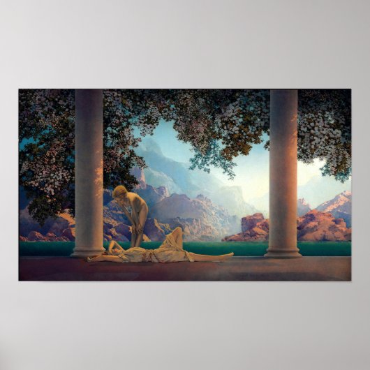 1922年のMaxfield Parrishによる夜明け ポスター (正面)