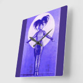 1922年変わり者の映画俳優の装い-青の スクエア壁時計 (傾斜)