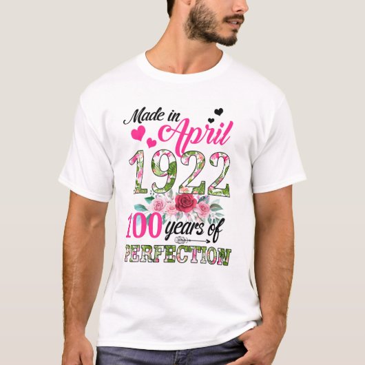 1922年4月に作られたフローラ100歳の100番目のバード Tシャツ (正面)