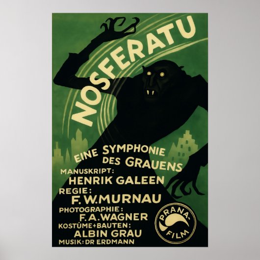 1922年 ノスフェラトゥ クラシック サイレント映画を再現 ポスター (正面)