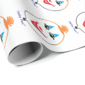 1922年「笑顔の顔」包装紙 ラッピングペーパー (ロールコーナー)